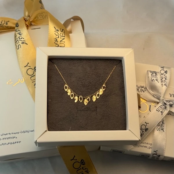 گردنبند طلا برگی تراش دار